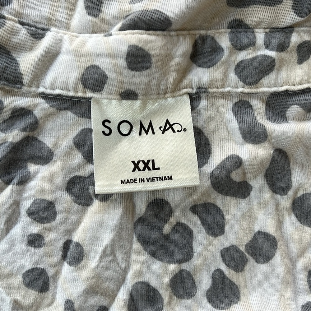 Soma Gray Leopard Print Pajama Set - Picture 6 of 9